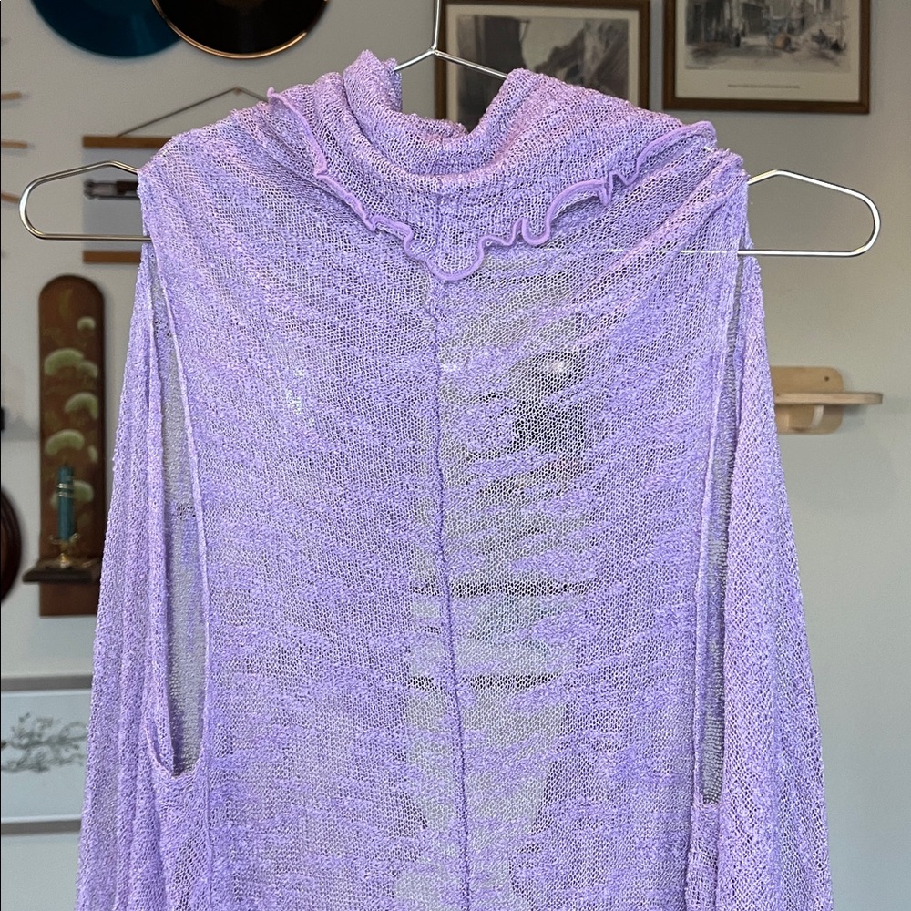 Lilac Purple Knit Cardigan Vest - One Size - Picture 7 of 7